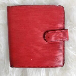 Louis Vuitton Vintage Red Epi Leather Compact Bifold Wallet